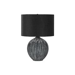 Lighting, 23"H, Table Lamp, Black Ceramic, Black Shade, Contemporary