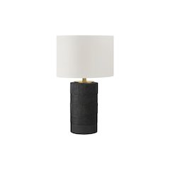 Lighting, 24"H, Table Lamp, Black Resin, Ivory / Cream Shade, Contemporary