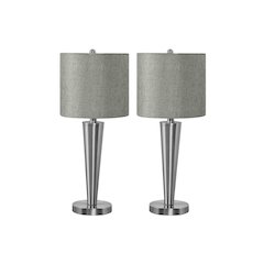 Lighting, Set Of 2, 24H, Table Lamp, Usb Port Included, Nickel