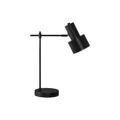 ="Lighting, 21""H, Table Lamp, Usb Port Included, Black Metal, Black Shade, Mod