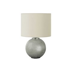 Lighting, 19"H, Table Lamp, Grey Resin, Ivory / Cream Shade, Modern