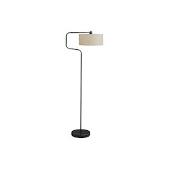 Lighting, 61"H, Floor Lamp, Black Metal, Beige Shade, Contemporary, Modern