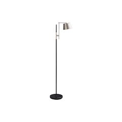 Lighting, 65"H, Floor Lamp, Black Metal, Nickel Shade, Contemporary