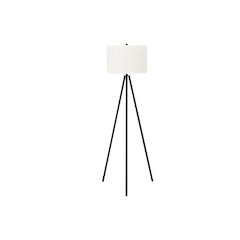 Lighting, 63"H, Floor Lamp, Black Metal, Ivory / Cream Shade, Contemporary