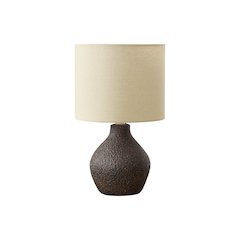 Lighting, 16"H, Table Lamp, Brown Resin, Beige Shade, Contemporary