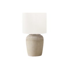 Lighting, 17"H, Table Lamp, Beige Ceramic, Ivory / Cream Shade, Contemporary