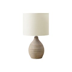17"H, Table Lamp, Brown Resin, Ivory / Cream Shade, Contemporary, Modern