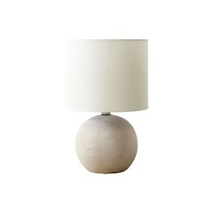 Table Lamp, 16"H, Ivory Concrete, Ivory / Cream Shade, Contemporary, Modern