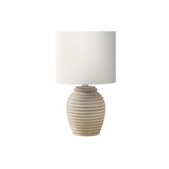 Lighting, 17"H, Table Lamp, Beige Resin, Ivory / Cream Shade, Contemporary