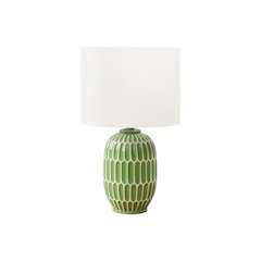 22"H, Table Lamp, Green Ceramic, Ivory / Cream Shade, Contemporary, Modern