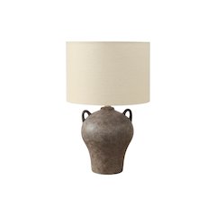 Lighting, 22"H, Table Lamp, Brown Ceramic, Beige Shade, Transitional