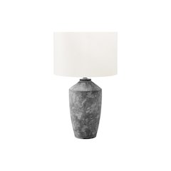 25"H, Table Lamp, Grey Concrete, Ivory / Cream Shade, Contemporary, Modern