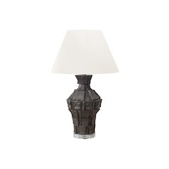 28"H, Table Lamp, Black Resin, Ivory / Cream Shade, Contemporary, Modern