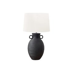 Lighting, 30"H, Table Lamp, Black Ceramic, Ivory / Cream Shade, Transitional