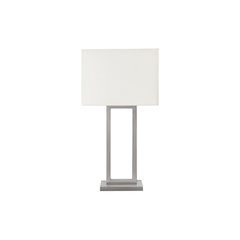 Table Lamp, 28"H, Nickel Metal, Ivory / Cream Shade, Contemporary, Modern