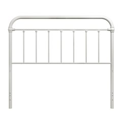 White Metal King Size Headboard Only with Spindles and Frame Design