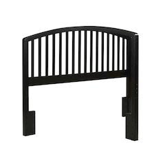 Black Wood Full/Queen Headboard with Farmhouse Style in Pine Finish