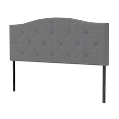 Glacier Gray Upholstered Tufted Headboard, Adjustable Design, MDF Construction