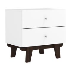 Living Essentials by Hillsdale Kincaid Wood 2 Drawer Nightstand, Matte White