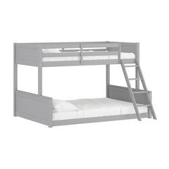Living Essentials by Hillsdale Capri Wood Twin Over Full Bunk Bed, Gray