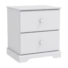 Living Essentials by Hillsdale Campbell Wood 2 Drawer Nightstand, White