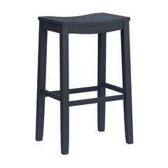 Fiddler Wood Backless Bar Height Stool, Navy