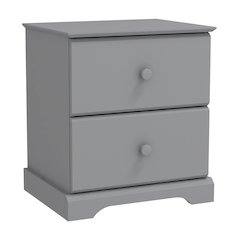 Living Essentials by Hillsdale Campbell Wood 2 Drawer Nightstand, Gray