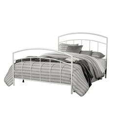 Julien Queen Metal Bed, Textured White