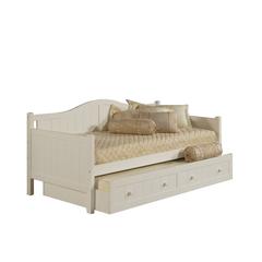 Staci Wood Twin Daybed with Trundle, White