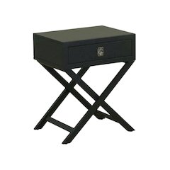 Black Bedroom Nightstand with Clean Design and Sturdy Construction