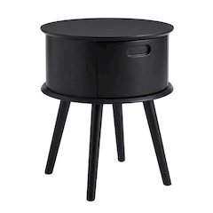 Black Bedroom Nightstand with Modern Design and Durable Construction