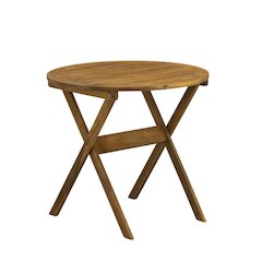3-Piece Outdoor Bistro Set with Oil Finish, Foldable Table and 2 Camping Chairs