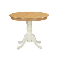 Oak Round Pedestal Dining Table, Traditional Style, Seats 4