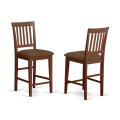 Vernon  Counter  Stools  with  Cushion  Seat  -  Mahogany  Finish,  Set  of  2