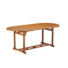 Wooden Patio Set with Nature-Inspired Oil, Dining Table and 6 Outdoor Chairs