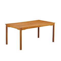 Wooden Patio Set with Oil Finish, Dining Table and 6 Outdoor Chairs