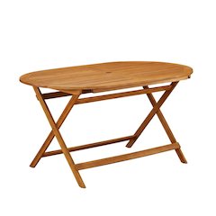 Wooden Patio Set Neutral Oil with Dining Table and 4 Outdoor Chairs