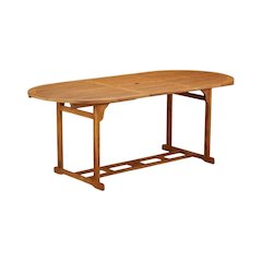 7-Piece Outdoor Patio Dining Set with Oval Acacia Wood Table and 6 Chairs