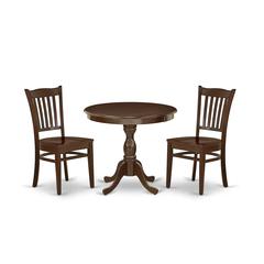 AMGR3-MAH-W 3 Piece Dining Room Table Set - 1 Dining Table and 2 Mahogany Dining Chairs - Mahogany Finish
