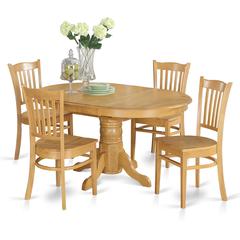 5  Pc  Dining  room  set  for  4-  Table  with  Leaf  and  4  Dining  Chairs.