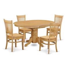 5  PC  Dining  room  set  for  4-Dinette  Table  with  Leaf  and  4  dinette  Chairs.