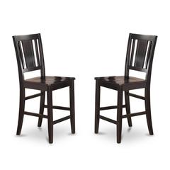 Buckland Counter Height Chair for dining room with Wood Seat in Black Finish, Set of 2