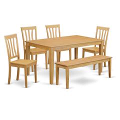 6  PC  Table  and  chair  set  -  Kitchen  dinette  Table  and  4  Dining  Chairs  with  bench