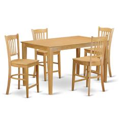5  PC  counter  height  pub  set  -  high  top  Table  and  4  counter  height  Chairs.
