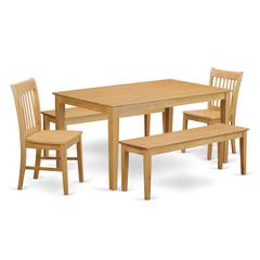 5  PC  Dining  room  set  -  Kitchen  Table  and  2  Dining  Chairs  and  2  Wooden  benches