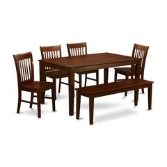 6  PC  Dining  set  with  bench-Dinette  Table  and  4  Kitchen  Dining  Chairs  and  Bench