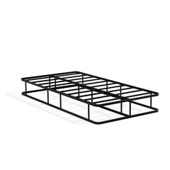 DHTBBLK Dothan Twin Size Bed Frame with Luxurious Style Headboard and Footboard - High Quality Metal Frame in Powder Coating Black