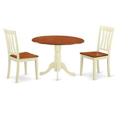 Dining  set  -  3  Pcs  with  2  Wood  Chairs  in  Buttermilk