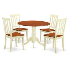 Dining  set  -  5  Pcs  with  4  Wood  Chairs  in  Buttermilk
