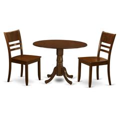 3  Pc  Kitchen  Table  with  2  drop  leaves  and  2Leather  Dinette  Chairs